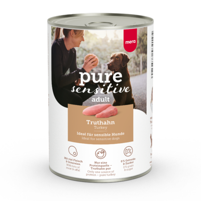 mera pure sensitive Truthahn Nassfutter 100% tierisches Protein für sensible Hunde mera pure sensitive Truthahn Nassfutter 100% tierisches Protein für sensible Hunde