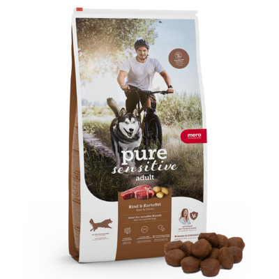 mera pure sensitive Rind & Kartoffel mit high protein für den aktiven sensiblen Hund